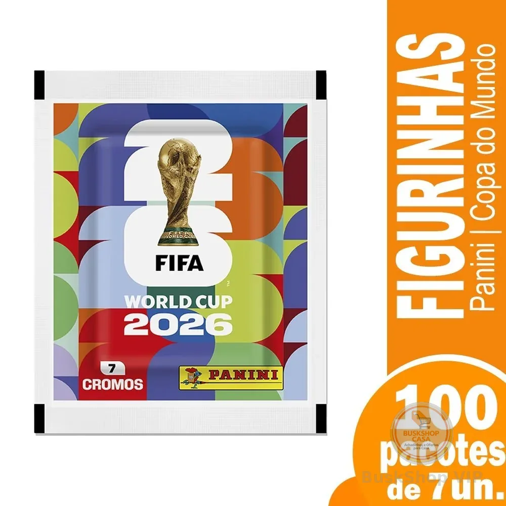 700 Figurinhas Panini da Copa do Mundo 2026 - 100 Envelopes com 7 Figurinhas Display