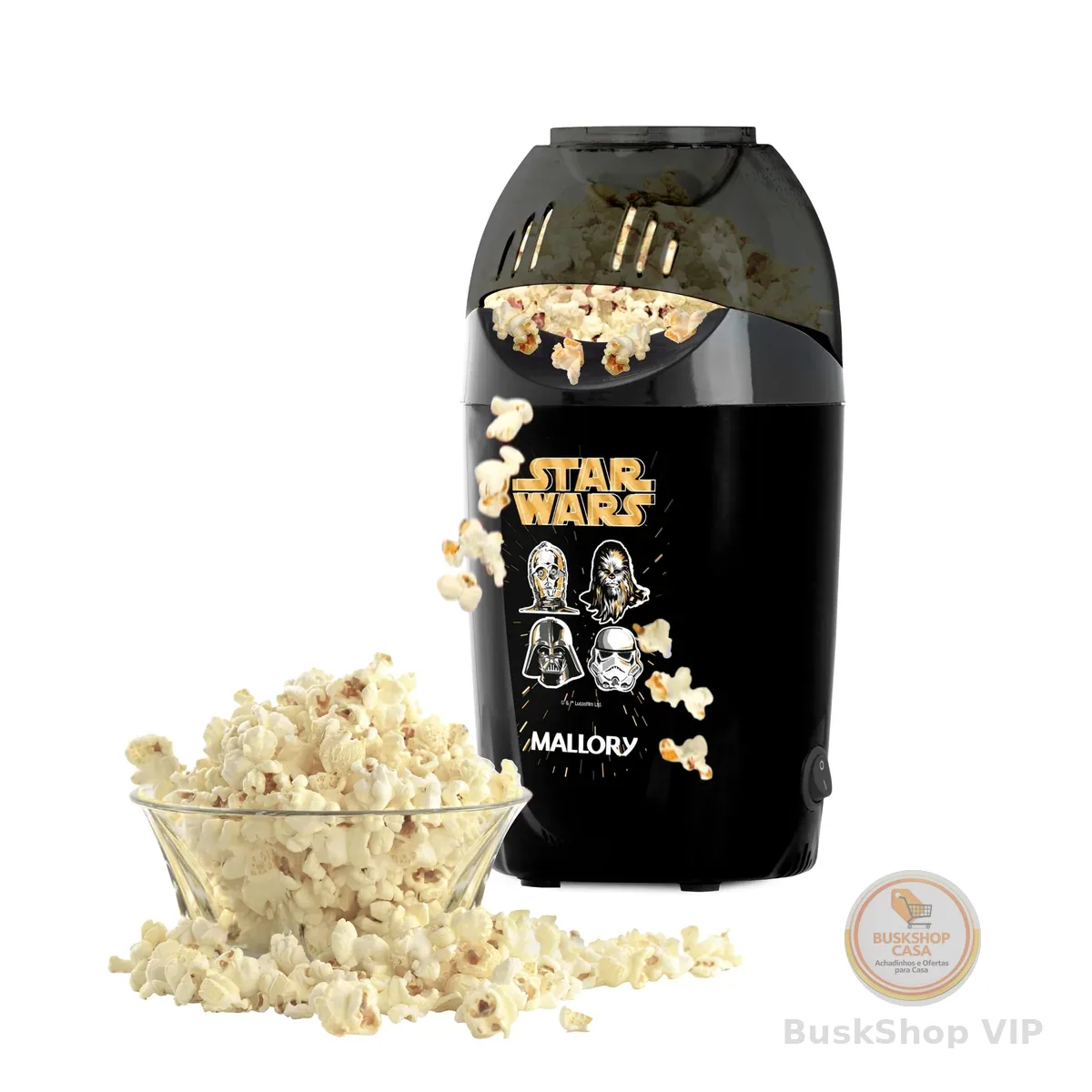 Pipoqueira Elétrica Mallory Star Wars- Pipoca saudável pronta em 3 minutos - 127V