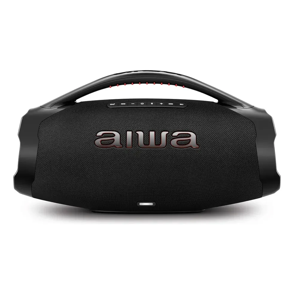Caixa De Som Boombox Aiwa Aws-bbs-01b 200w Ip66 30hs De Bateria Preto 127/220v
