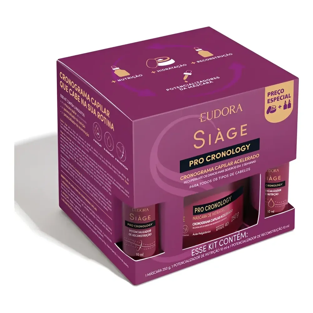 Eudora Kit Siage Pro Cronology Mascara + 2 Potencializadores
