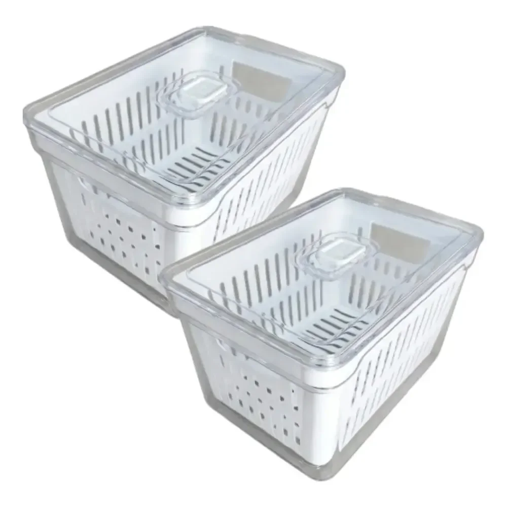Organizador De Geladeira 3,5l Acrílico Transparente Premium 2 Unidades