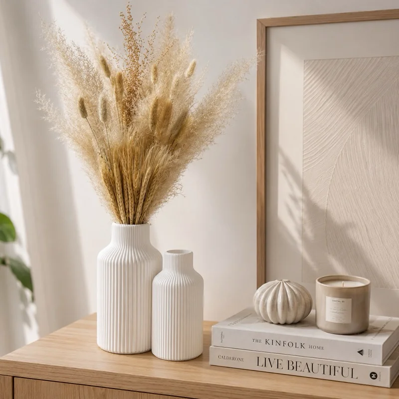Vaso Decorativo Moderno Nórdico Minimalista Sala Mesa Aparador Lavabo Decoração Premium