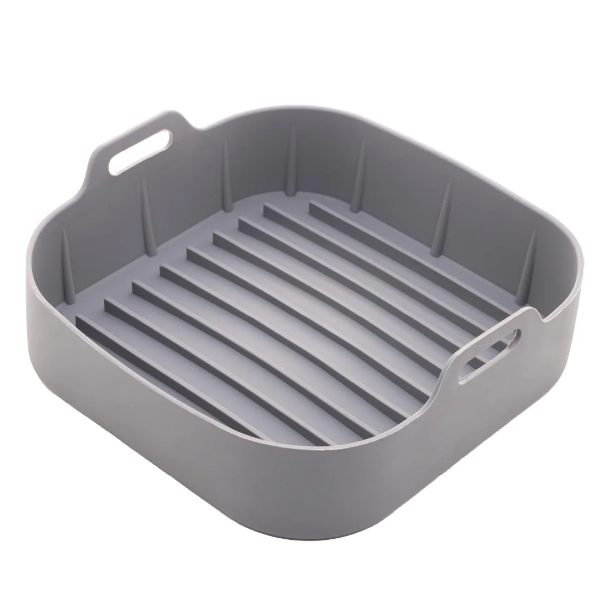 LYOR - Forma Quadrada de Silicone para Air Fryer Cinza 20Cm x 7Cm