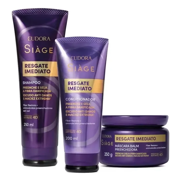 Siàge Eudora Resgate Imediato Shampoo+condicionador+máscara