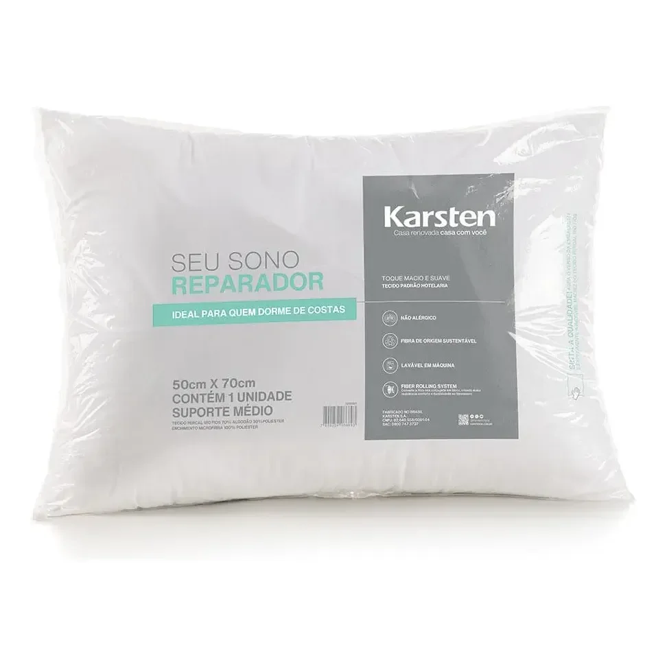 Travesseiro Suporte Médio Seu Sono Reparador Karsten U