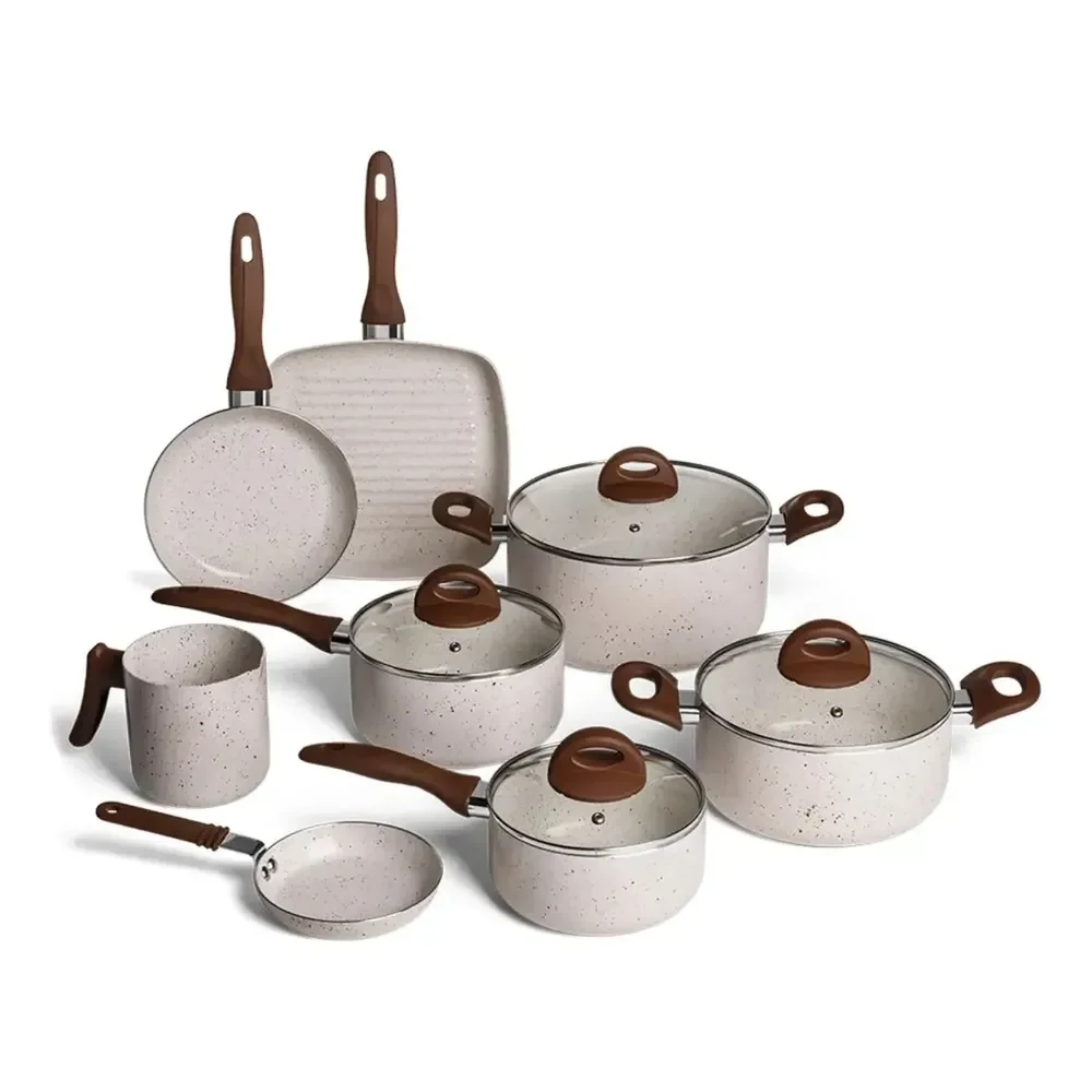 Conjunto de Panelas 8 Peças Ceramic Life Smart Plus Vanilla - Brinox