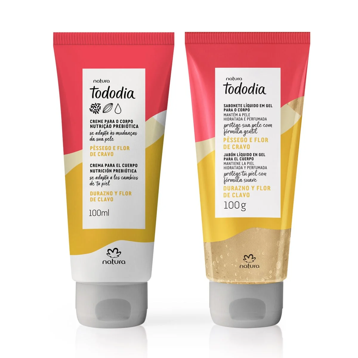Kit Creme para o Corpo e Sabonete Líquido Tododia Pêssego e Flor de Cravo