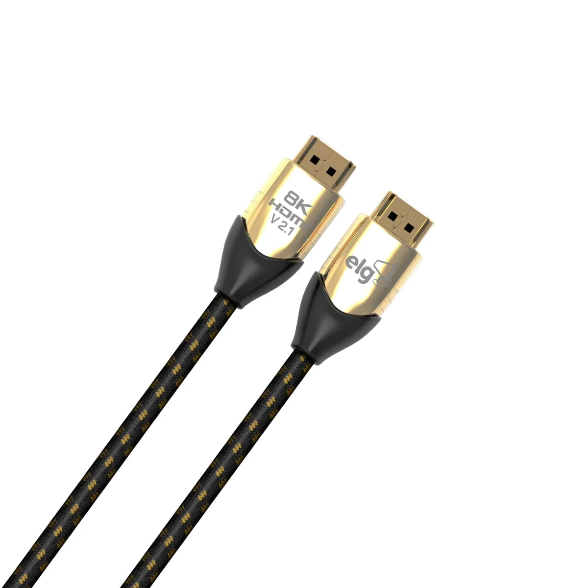ELG, HS8K20, Cabo HDMI 2.1V, Áudio e Vídeo, 8K, UltraHD, 3D Ready, 2 metros, High Speed Bandwidth 48Gbps, Conectores Banhados a Ouro 24k, Preto