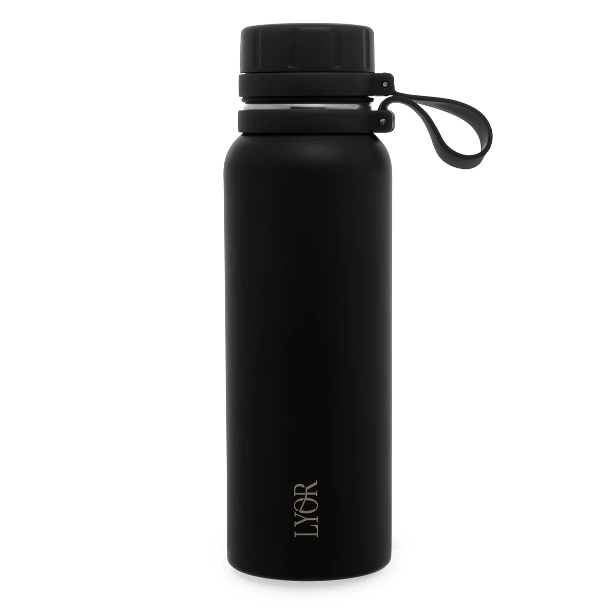 LYOR - Garrafa Térmica de Aço Inox Explorer Preta 650ml