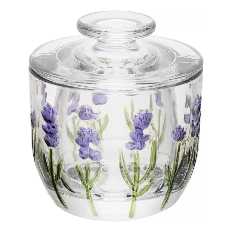 Manteigueira Francesa Lavanda Hand Painting 9,8cm - Lyor