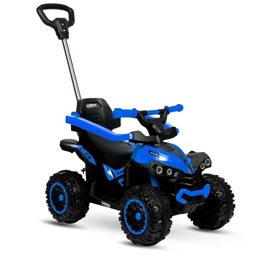 Quadriciclo Elétrico Infantil 2 Em 1 Flash Wheels Azul C/ Empurrador