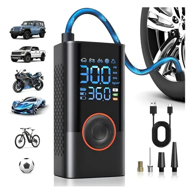 Mini Compressor Ar Calibrador Encher Pneu Portátil Digital