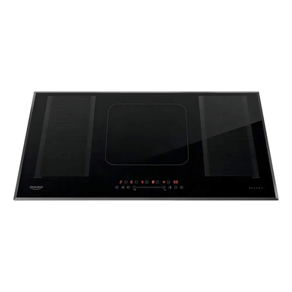 Cooktop De Indução 5 Bocas Dako Select Com 2 Zonas Flexíveis E 7200w Com Mesa Em Vidro Cerâmico 220 V Preto 220v