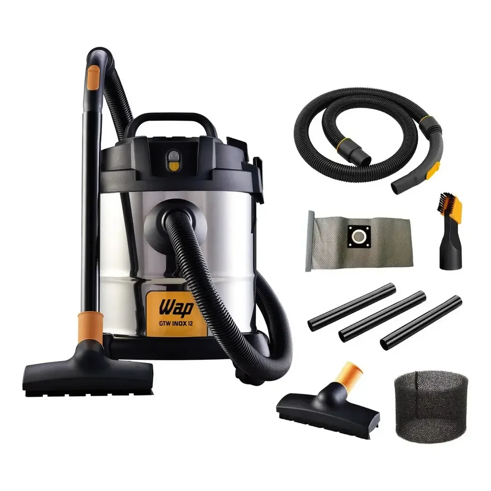 Aspirador de Pó e Água WAP GTW INOX 12 1400W com Bocal de Sopro