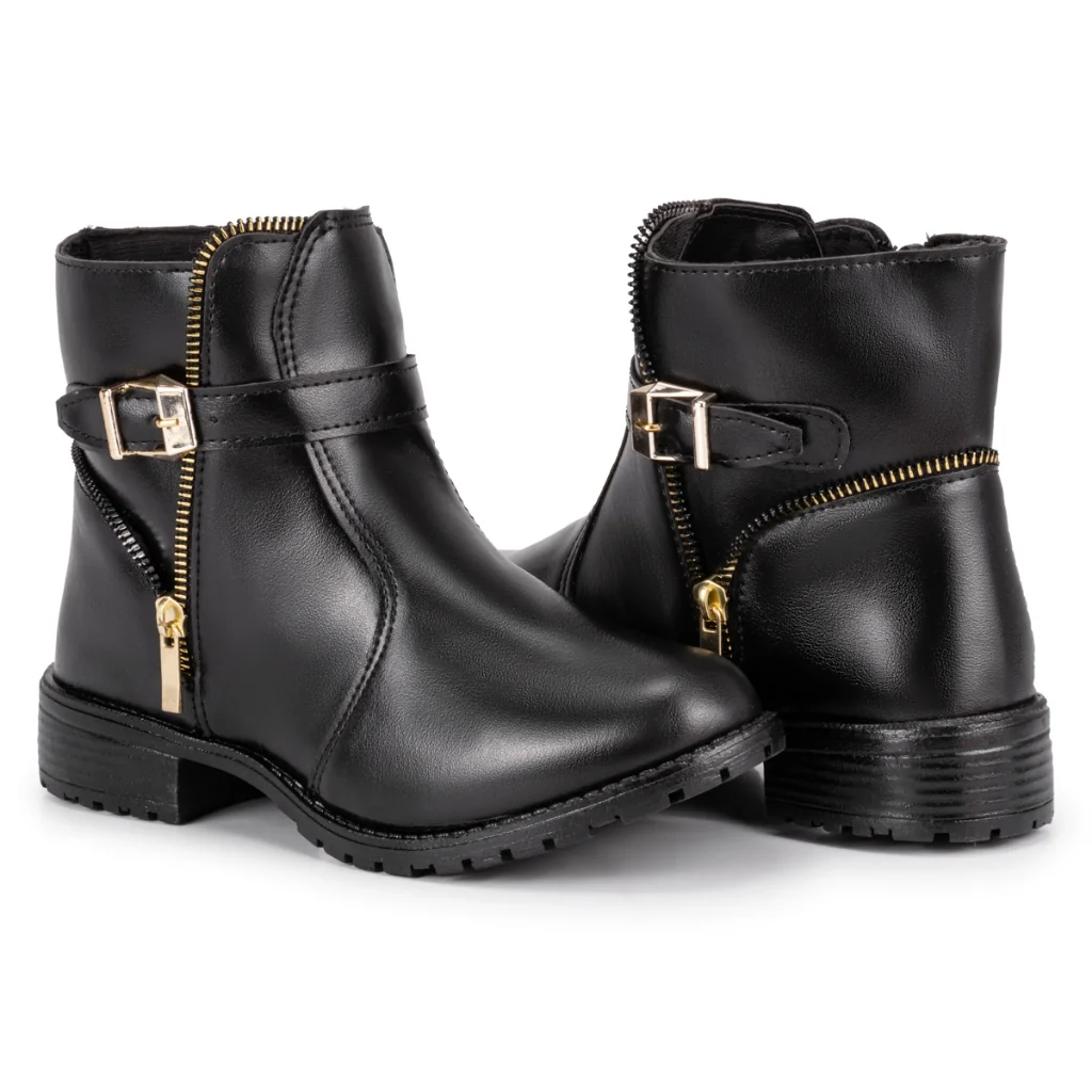 🧡 Bota Botinha Feminina Casual Cano Curto Sem Salto Moda Blogueira Inverno com Zíper