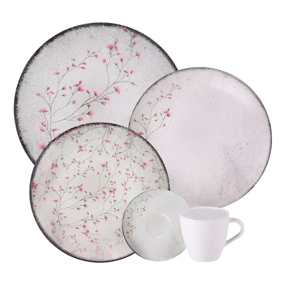 Aparelho de Jantar Tramontina Floralis Porcelana 20 peças
