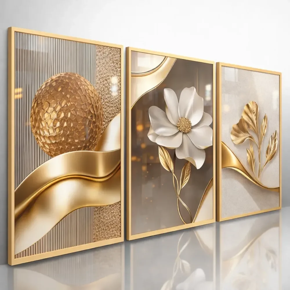Quadros Decorativos Abstratos Floral Moderno Flores 122x60