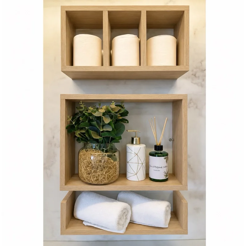 Kit 3 Peças Nicho Prateleira para Banheiro 37 X 10cm MDF /MDP JÁ VAI MONTADO!
