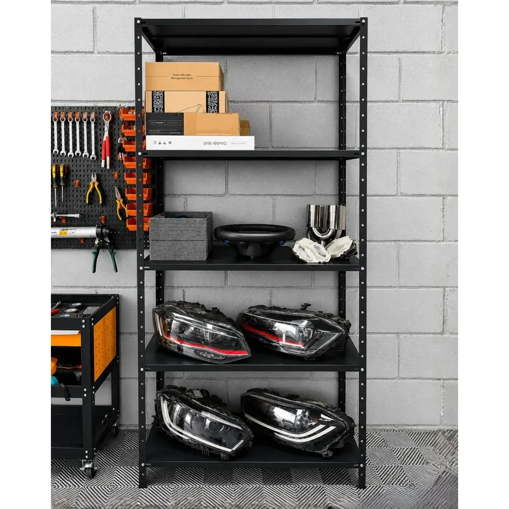 Estante Armário Aço 40cm Multiuso 5 Bandejas Preto Até 150kg Preto