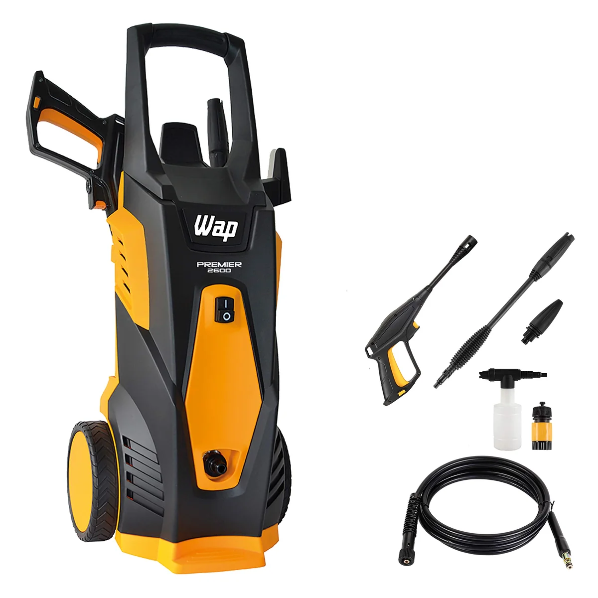 WAP Lavadora de Alta Pressão PREMIER 2600, 360L/h, com Bico Turbo, Jato em Leque e Concentrado, 2000psi 1800W 127V