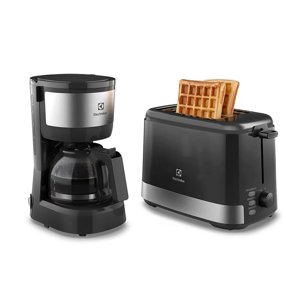 Electrolux Kit Cafeteira 15 Xícaras e Torradeira Elétrica 8 Níveis Efficient Inox ECT10 220V