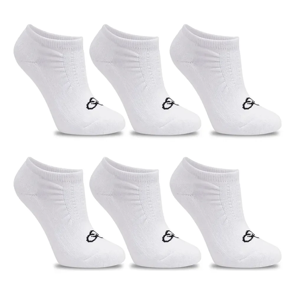 Kit 6 Pares Meia Invisível Olympikus Unissex Confortável Branco Liso 39/44