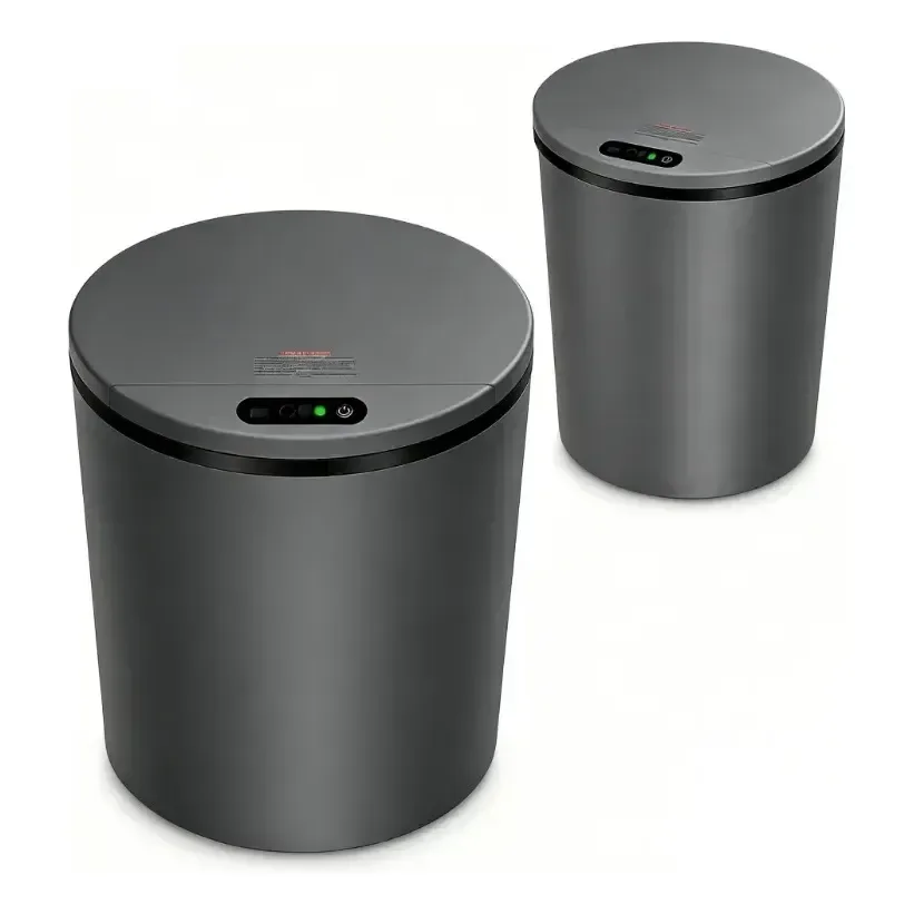 Lixeira Inteligente 16l Sensor Automático Tampa Touch Casa Cor Cinza