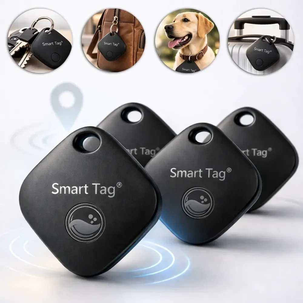 Chaveiro Localizador Smart Tag Kit 4 Rastreador Ios Apple Preto