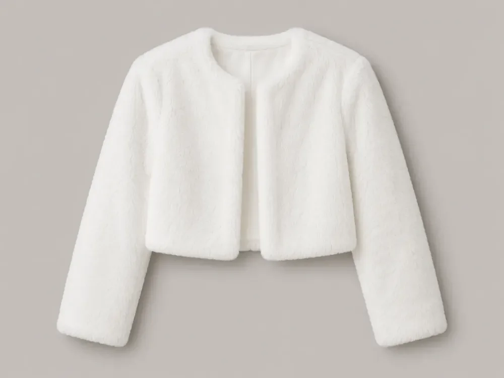 Blusa Inverno Frio Trabalho Casaco Festas Noite Dia Cropped Branco Pelúcia / Pelo Curto Único 36-42
