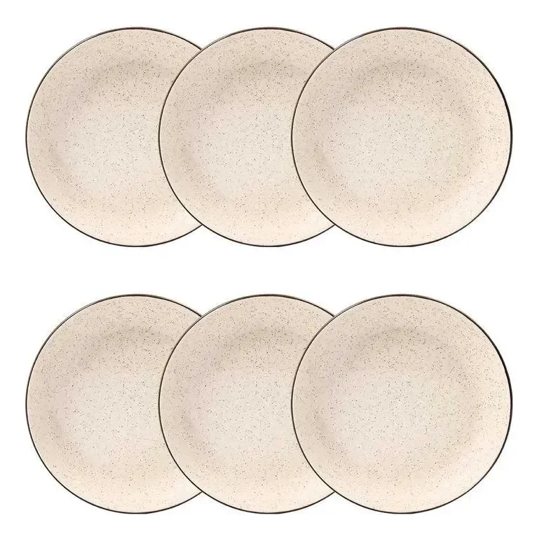 Jogo De 6 Pratos Fundos 20,5 Cm Oxford Flat Duna