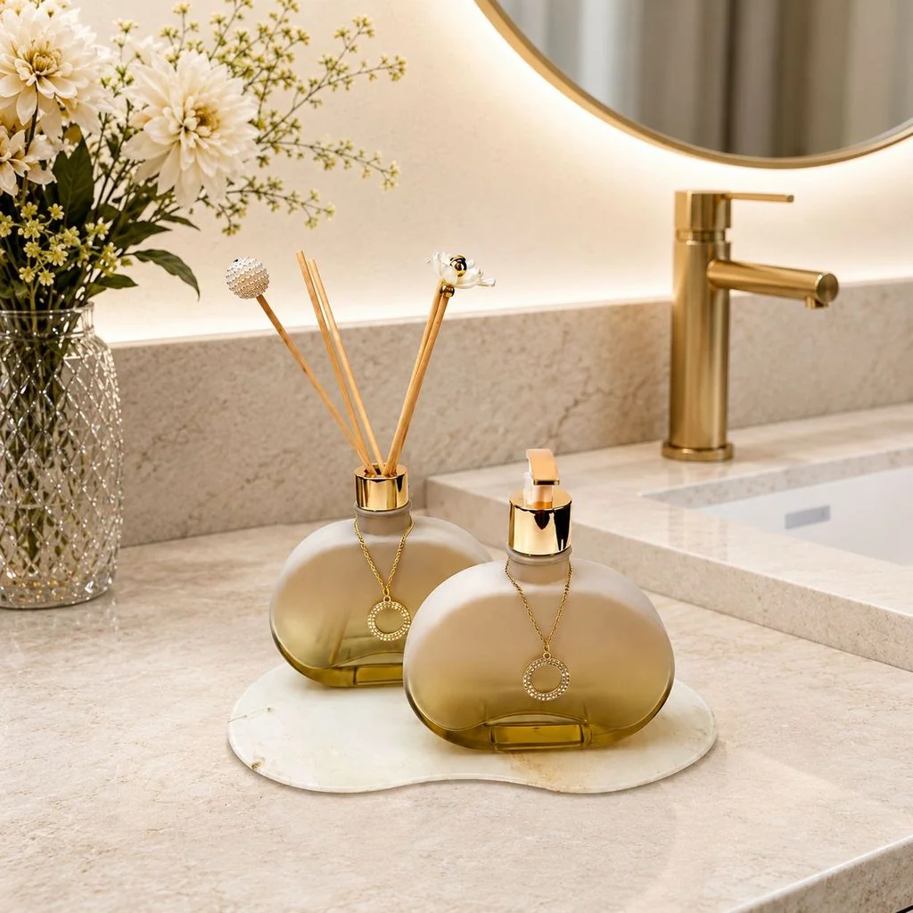 Kit Banheiro Lavabo Decorativo Joli Branco Círculo – Gege Decor