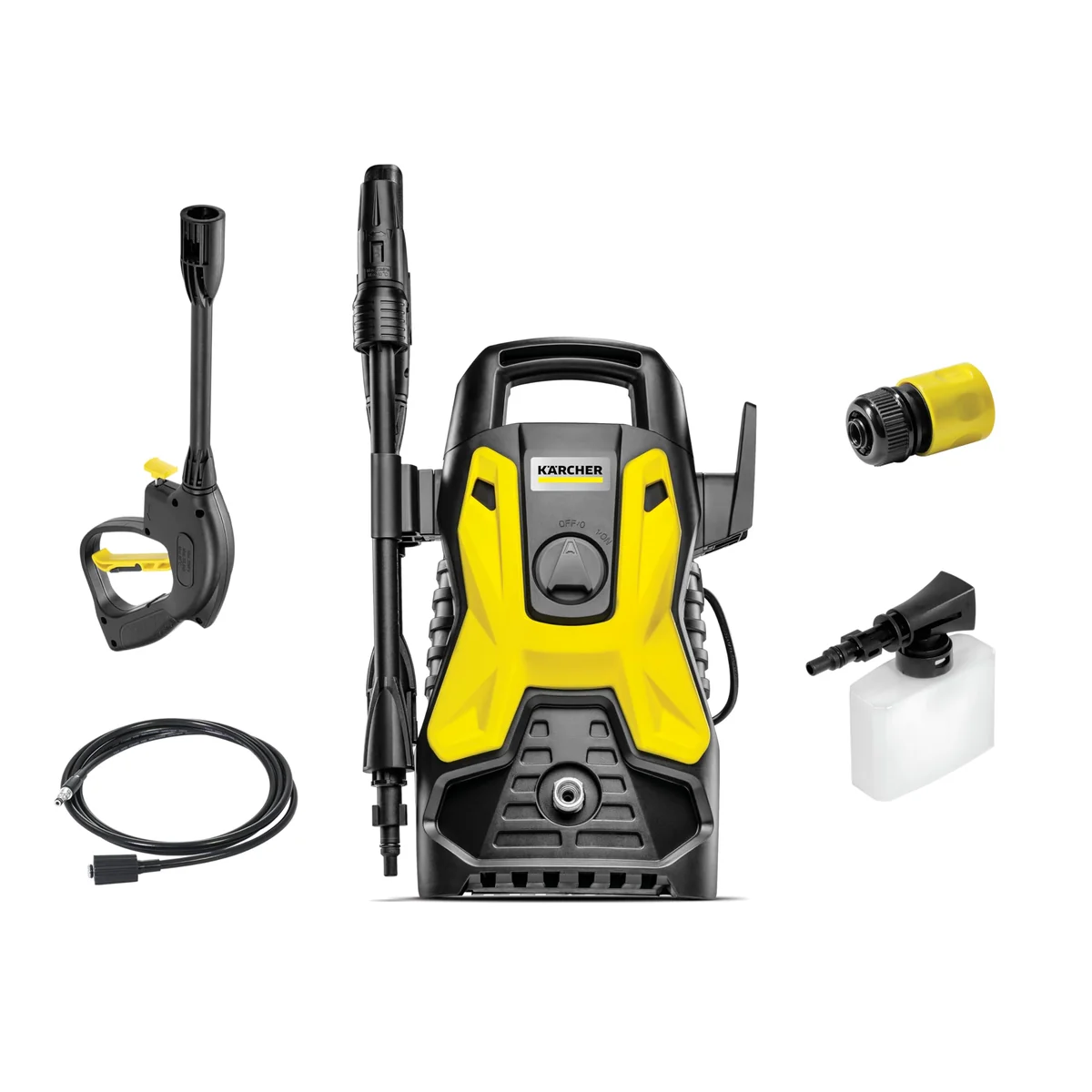Kärcher Lavadora de Alta pressão Prática Black, 1500 PSI/Libras, 1400W, 300L/h com Aplicador de Detergente e Lança Regulável 127V