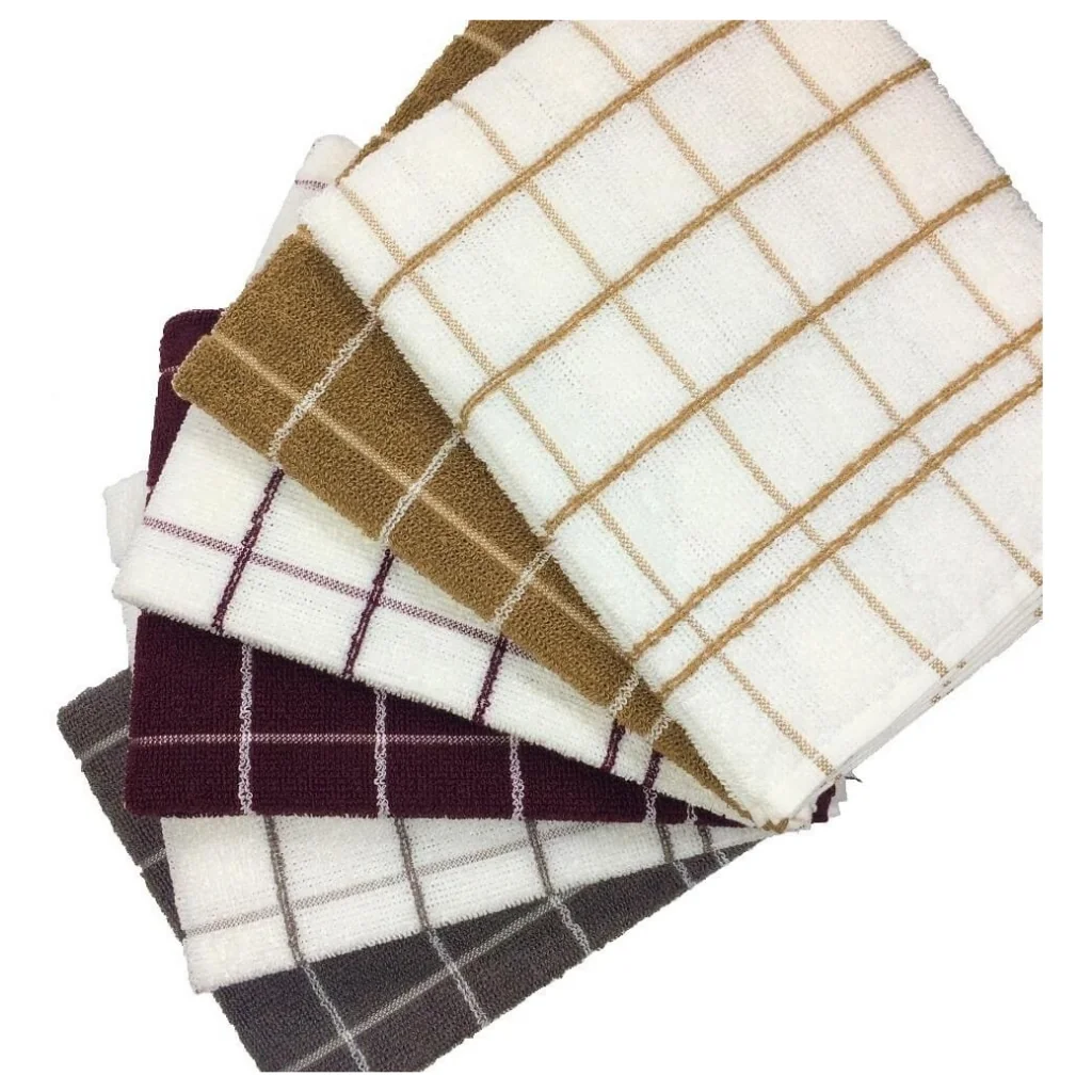 🧡 Kit 4 Pano de Prato Copa Chef Premium Atoalhado Felpudo  Grande 100% Algodão Listrado
