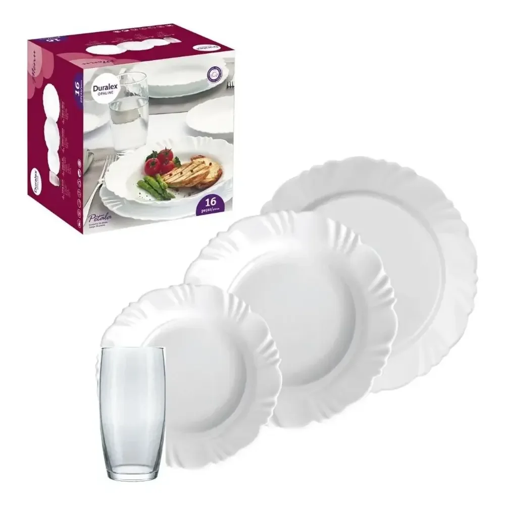 Aparelho De Jantar Pétala Nadir Figueiredo - Kit 16 Peças Branco Liso