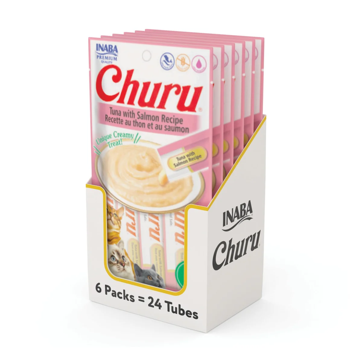 Churu Display Para Gato Sabor Atum Com Salmão 24 Tubos de 14g