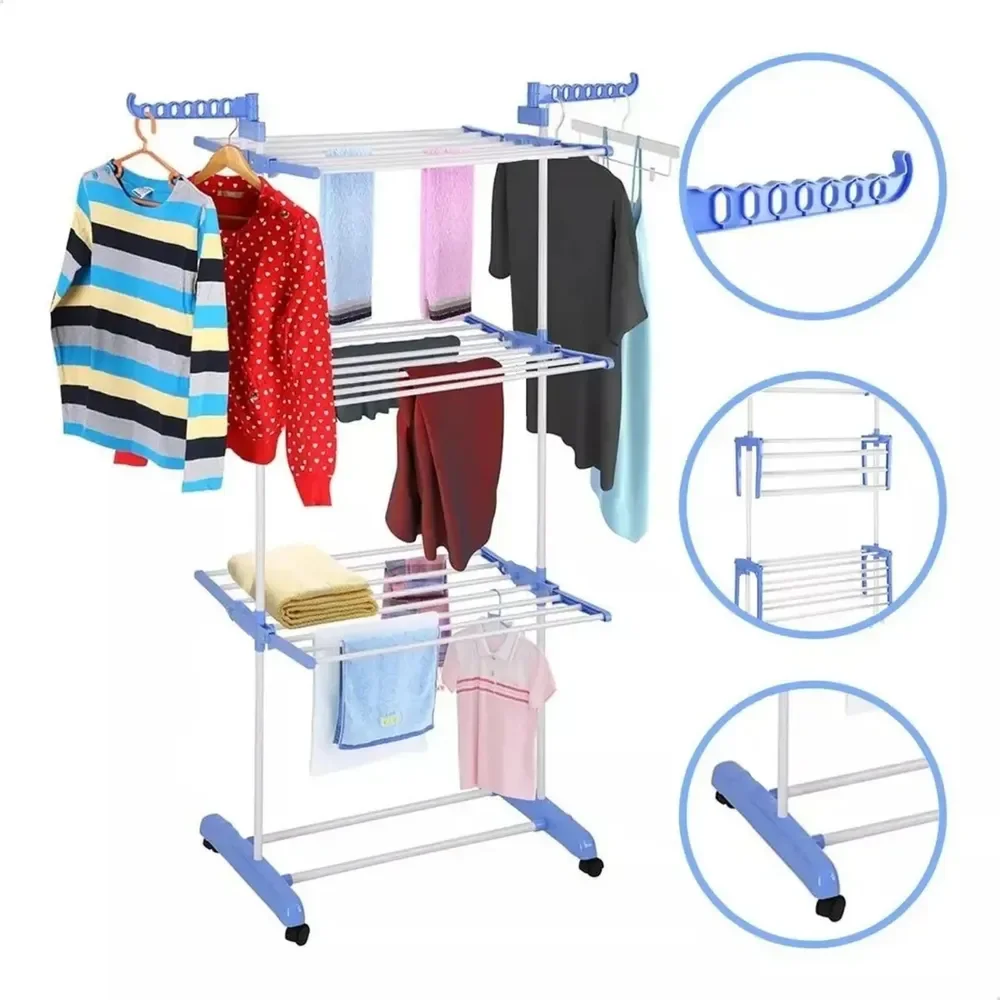Varal De Chão Roupas 3 Andares