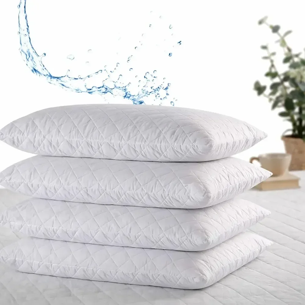 Kit 4 Capas De Travesseiro Lufiara Matelassê Para Alérgicos, Impermeável E Com Zíper - 70x50 Cm Branco
