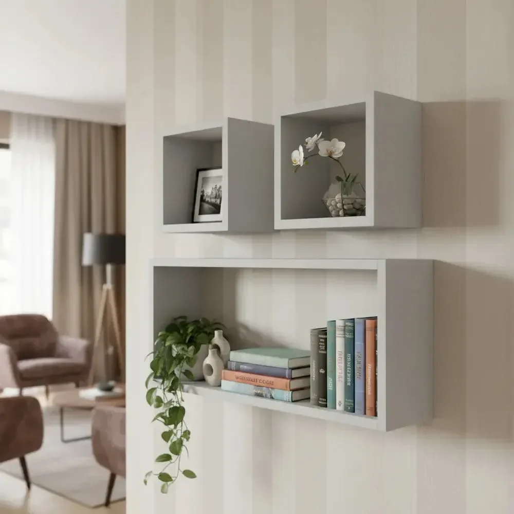 Kit 3 Nicho Prateleira Decorativa Mdf Branco