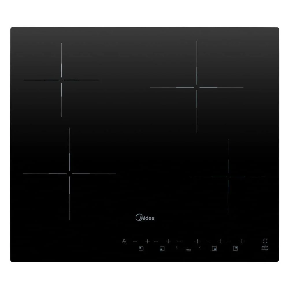 Cooktop Elétrico Midea CCB40P2 4 Bocas Vitrocerâmico Preto com Painel Digital 220V