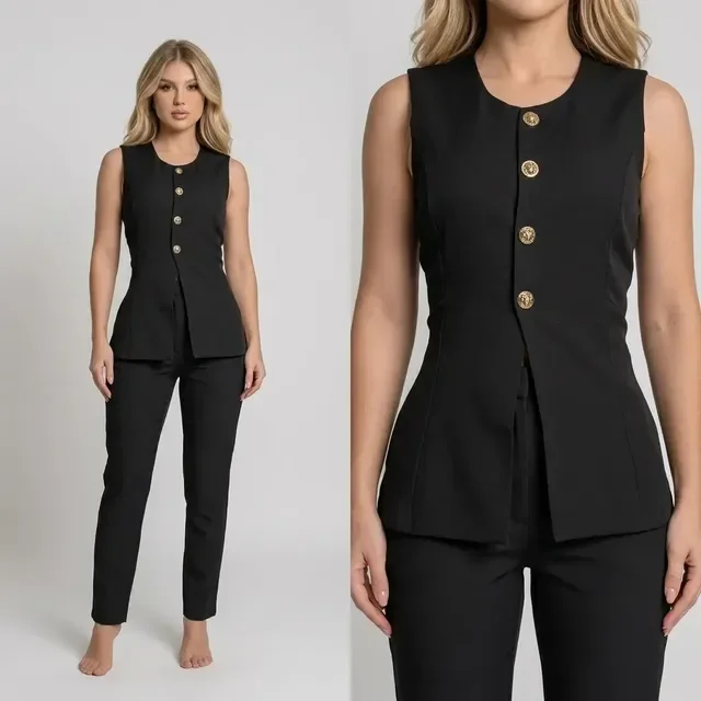 Conjunto Alfaiataria Feminino Elegante Celeste Social Natal