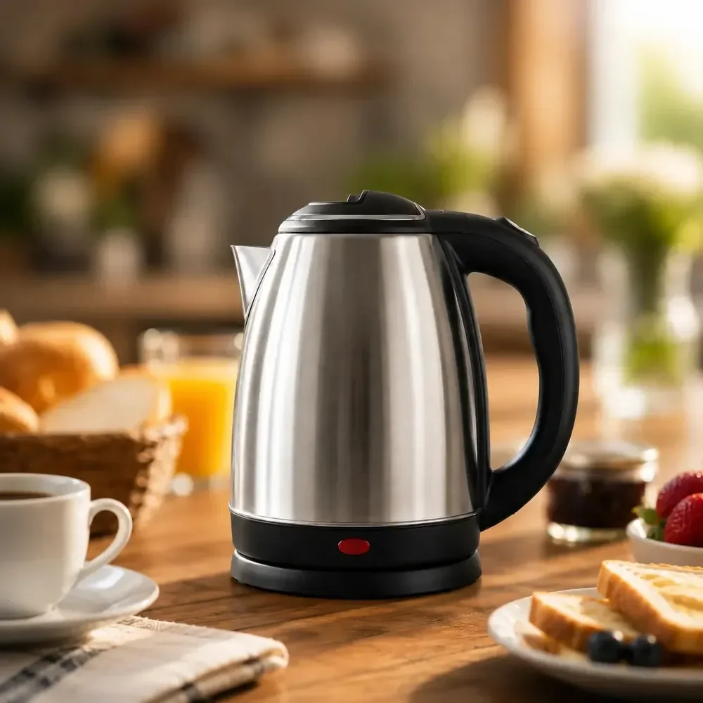 Chaleira Elétrica Inox 1,8 Litros Com Desligamento Automático E Base Giratória Inox/preto 127v