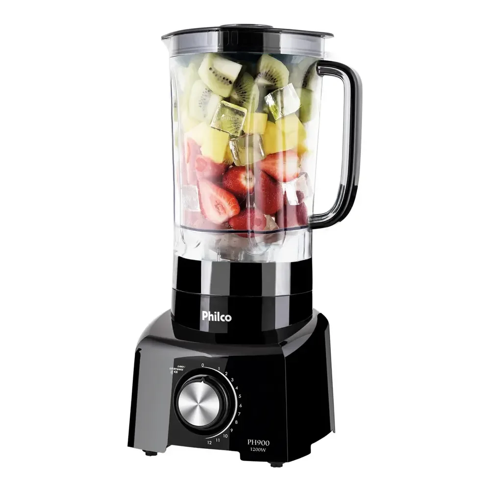 Liquidificador Philco 1200w 3l 12 Velocidades Preto Ph900 127v