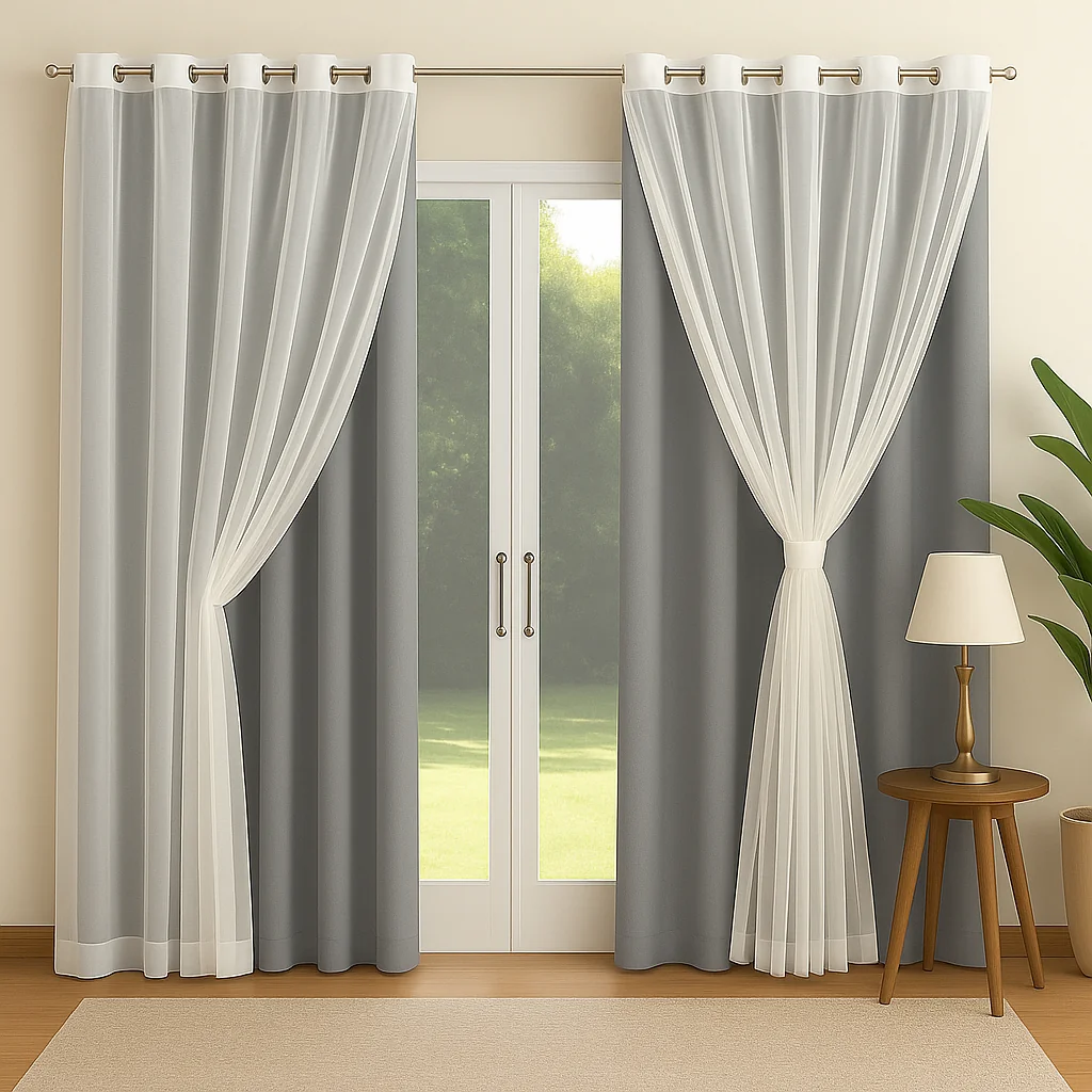 Cortina com voil  Mali Premium 4,00x2,80  Branco – Decoração, Estilo e Conforto p/ Quarto e Sala