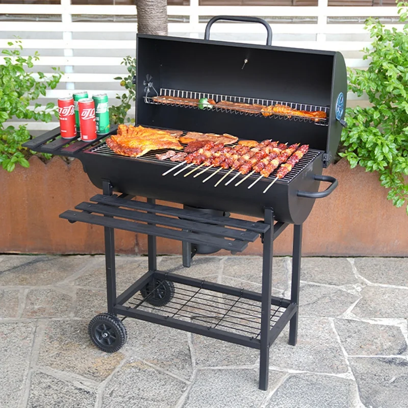🛍️ YESOP Churrasqueira a Carvão  Portátil Grande para Terraço Externo Cor Preto