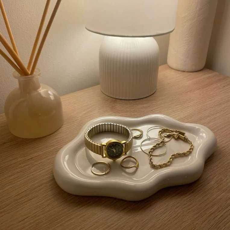 Bandeja Decorativa Nuvem Porta Perfume, Porta joia Bijuteria, Porta Chaves