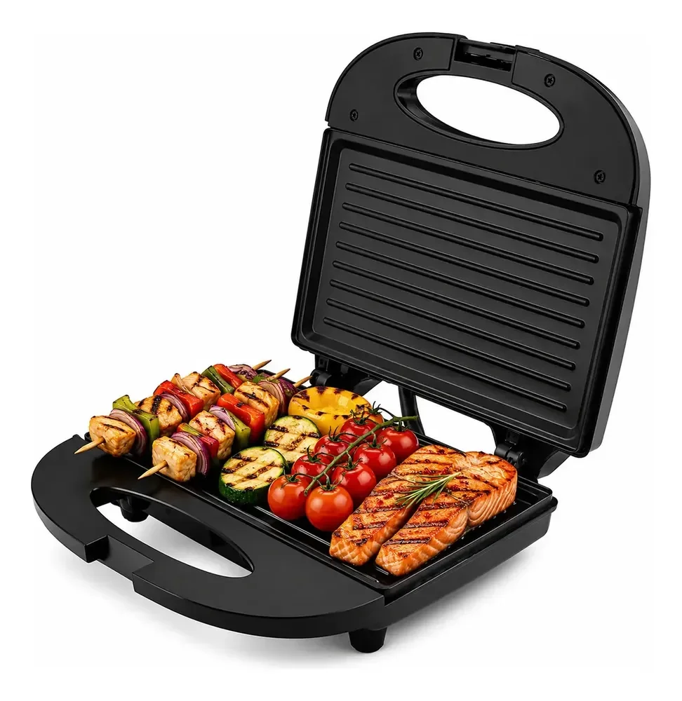 Sanduicheira Grill 2 Em 1 Kian Preta Elétrica 750w Cor Preto,Seu Mixto Quente Ultra Rápido, e Outros Petiscos