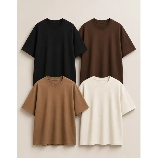 Kit 4 Camiseta Oversized Masculina Basica Lisa Longa Malhão