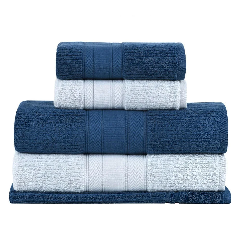 Buddemeyer Jogo de Toalhas Melissa Extra Soft, Gigante, Azul/Azul Marinho, 5 peças