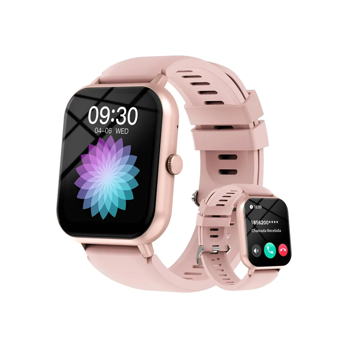 Bettdow SmartWatch, relogio smartwatch feminino com 1.83" Ecrã tátil, à prova d'água IP67, Recebimento de Notificações, relogio masculino com 100+ Modos Esportivos Faz e Recebe Ligações (Rosa)