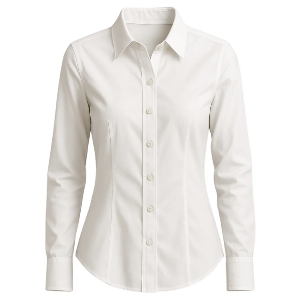 Camisa Social Feminina tradicional manga longa de botões